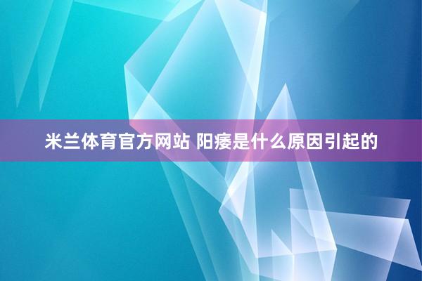 米兰体育官方网站 阳痿是什么原因引起的