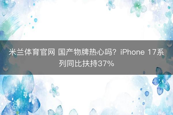 米兰体育官网 国产物牌热心吗?iPhone 17系列同比扶持37%